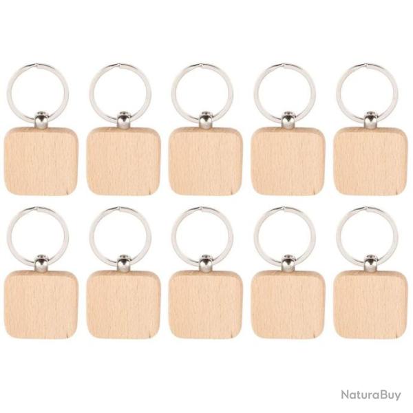 Vente Flash ! Porte cl�s en bois carr�s � personnaliser
