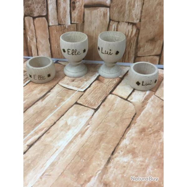 Ensemble ��t�te � t�te ��en bois tourn�