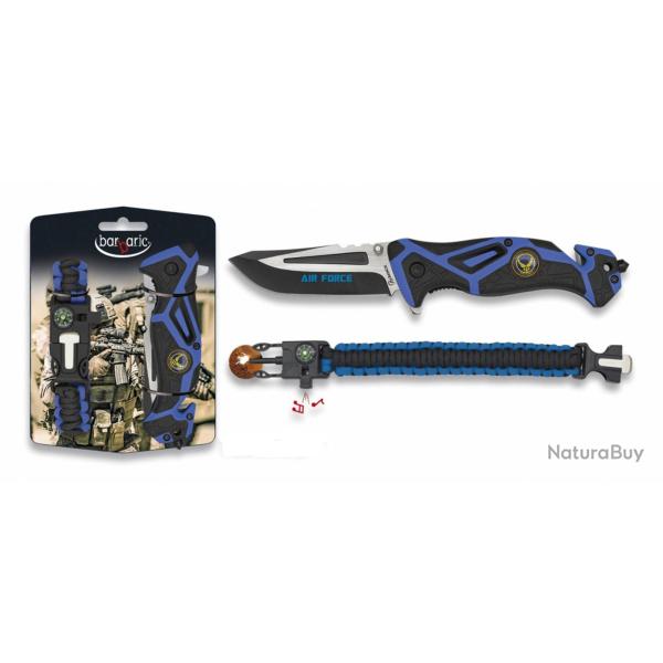 DC 25 ! Couteau MARTINEZ ALBAINOX Kit Pliant FOS Air Force + Paracorde