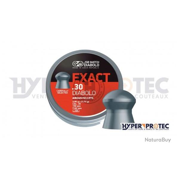 Plombs JSB Exact T�te ronde 7.62 mm (cal.30) - 2.90g