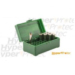 Boite de rangement pour 50 cartouches calibre .357 magnum ou .38 et special