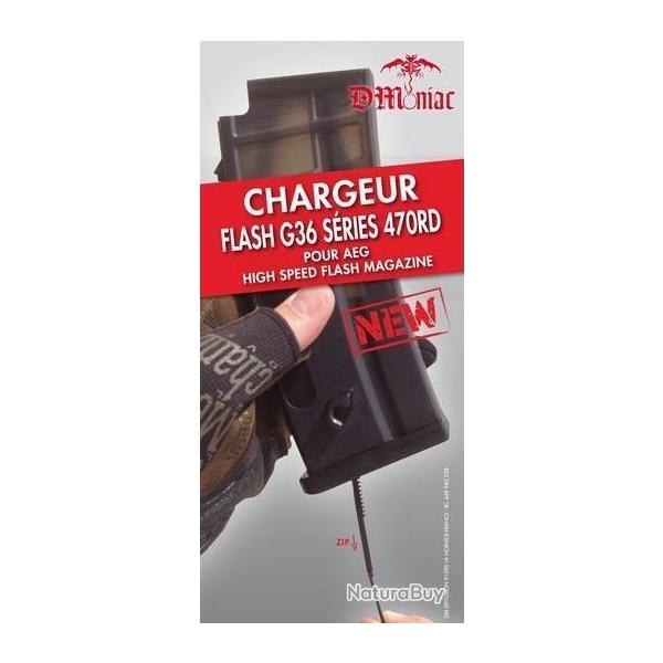 Chargeur flash 470 billes pour G36 �lectrique | DMoniac (0306 0042) - Airsoft