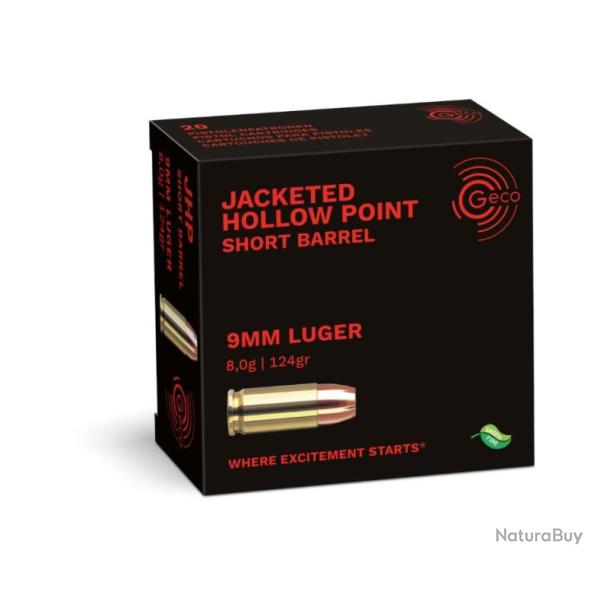 CART GECO 9MM LUGER JHP (pointe creuse) 124gr Bte de 20