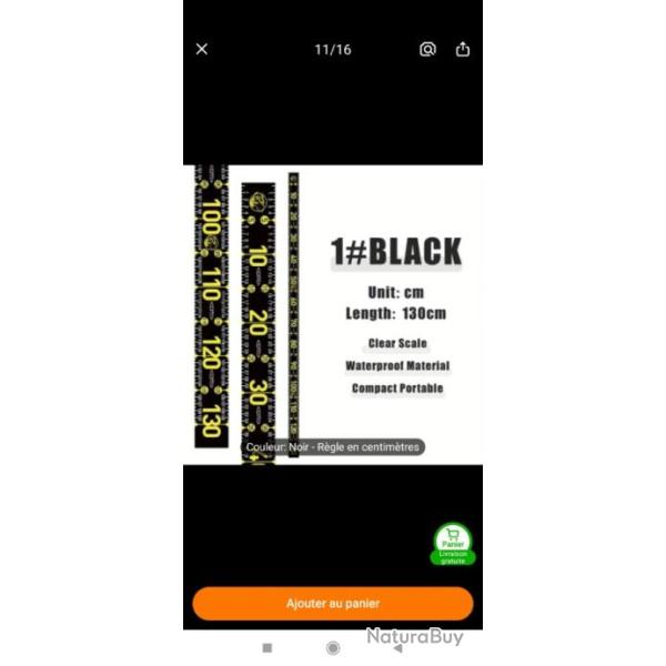 R�gle mesure poisson autocollante