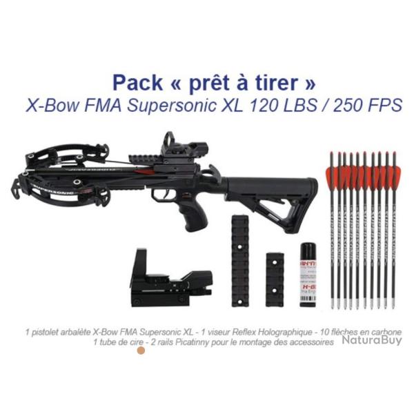 Pack pistolet arbal�te X-Bow FMA Supersonic XL 120 LBS / 250 FPS (4)