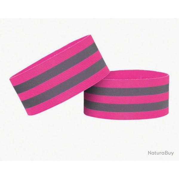 Brassard r�fl�chissant rose fluo x2