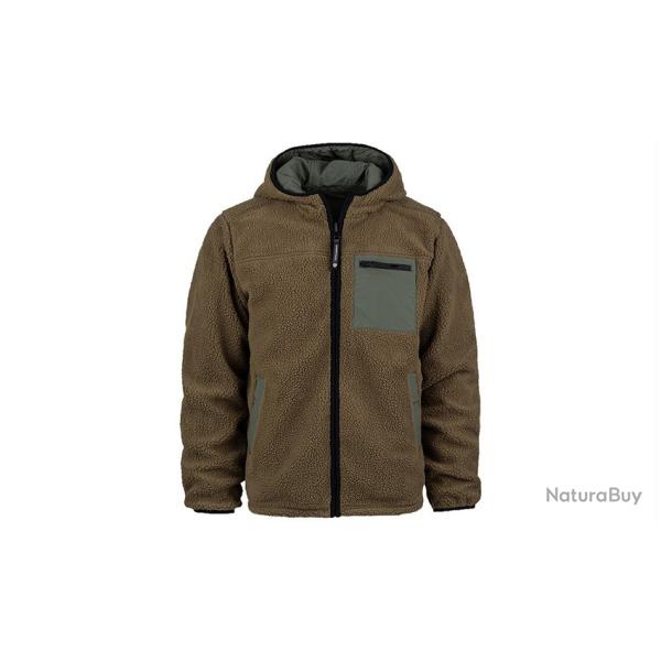 Veste R�versible Fostex Garments Sherpa-Softshell Coloris Coyote - Ranger green