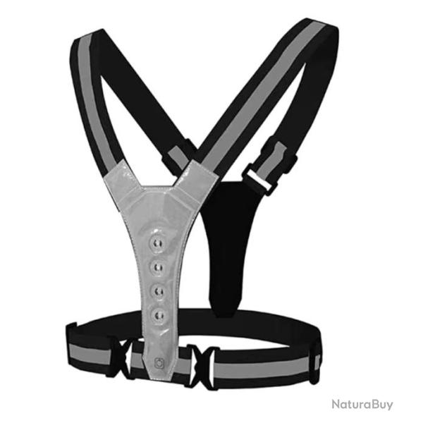 Gilet de S�curit� LED R�fl�chissant - �quipement Haute Visibilit� pour la s�curit� nocturne Gris