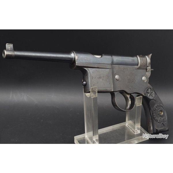 PISTOLET SEMI AUTOMATIQUE CHAROLA Y ANITUA MODELE 1897 CALIBRE 5MM CLEMENT - ESPAGNE XIX� Tr�s bon X