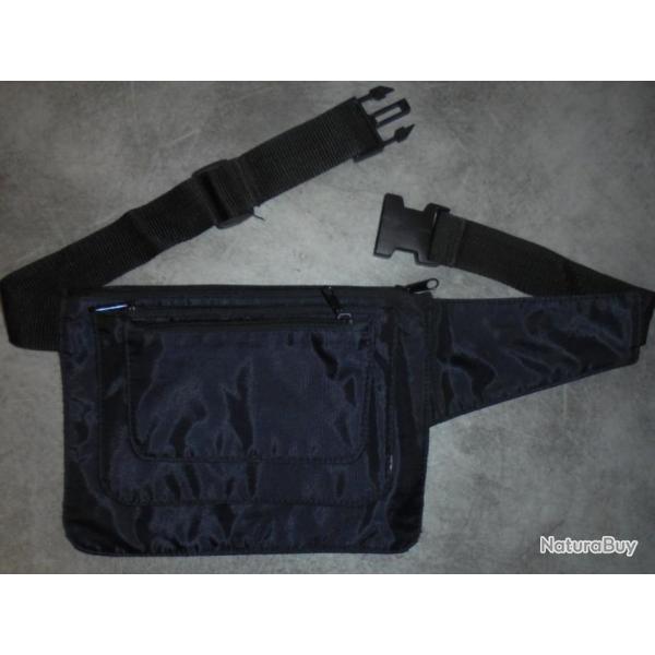 NEUF SAC SACOCHE BANANE NOIRE PARTY TIME � TRIPLE POCHETTE DETACHABLE 25.5cm x 18.5cm