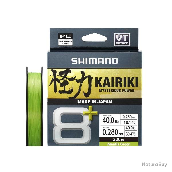 Tresse Shimano Kairiki 8 Plus 300m Mantis Green 300m 0,23mm Mantis Green 22,5kg