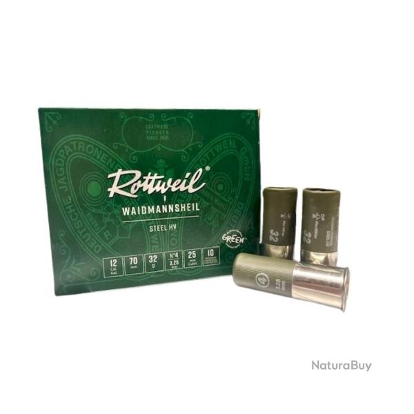 cartouche Waidmannsheil steel HV 12/70 num�ro 4 rottweil bte 10 32g acier