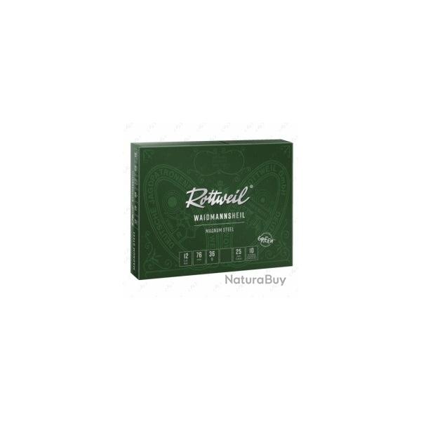 cartouche Waidmannsheil magnum steel 12/76 num�ro 4 rottweil bte 10 36g acier