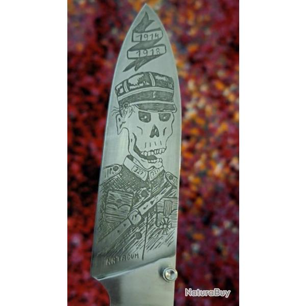 Couteau pliant ww1 "debout les morts "  n�5 bingo crepuscule
