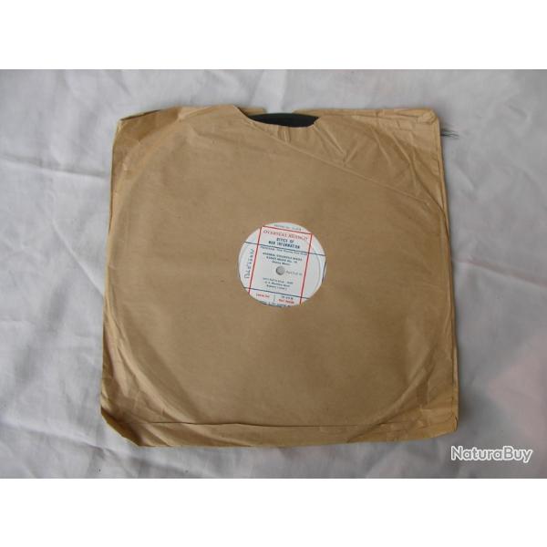 WW2/POSTWAR US DISQUE VINYLE MILITAIRE AM�RICAIN MUSIQUE/MESSAGE 78 TOURS OFFICE WAR INFORMATION