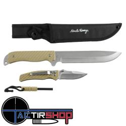 Kit 3 Pi&egrave;ces Couteaux Machette , Pliant et Ferro