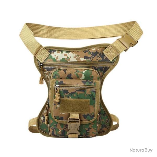 Sacoche de cuisse en nylon Oxford - LIVRAISON GRATUITE - Camo vert