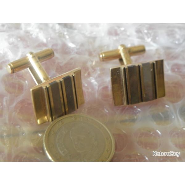 boutons de manchette, plaqu or et nacre