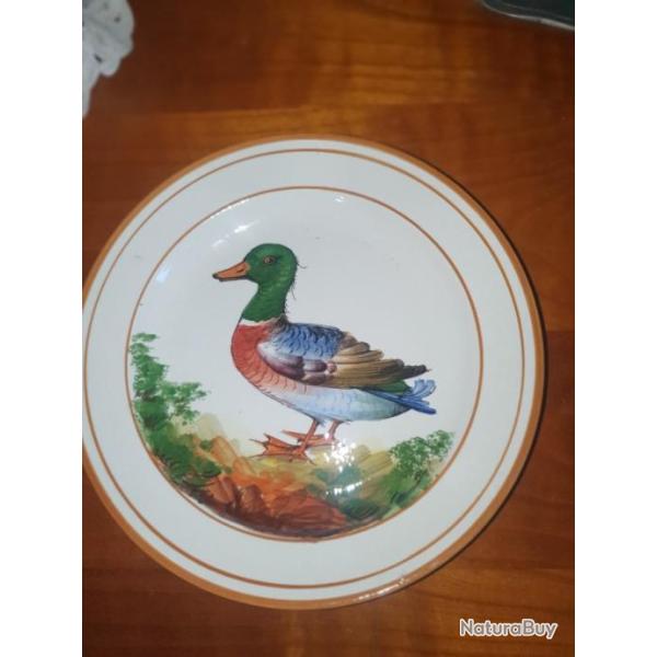 Assiette d�co canard porcelaine