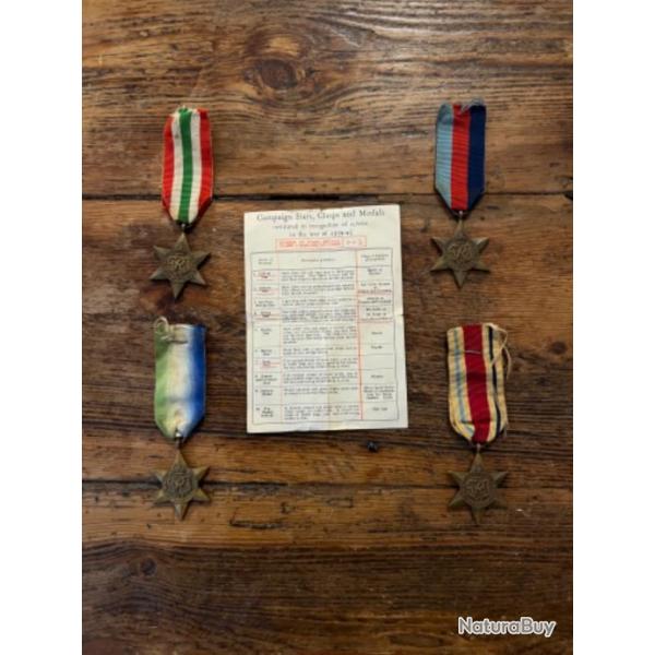 Ensemble de m�dailles anglaises WW2