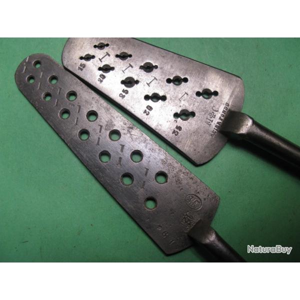 Deux anciennes filieres d`Armurier pour filetage de vis de revolver ou pistolet  19 �me