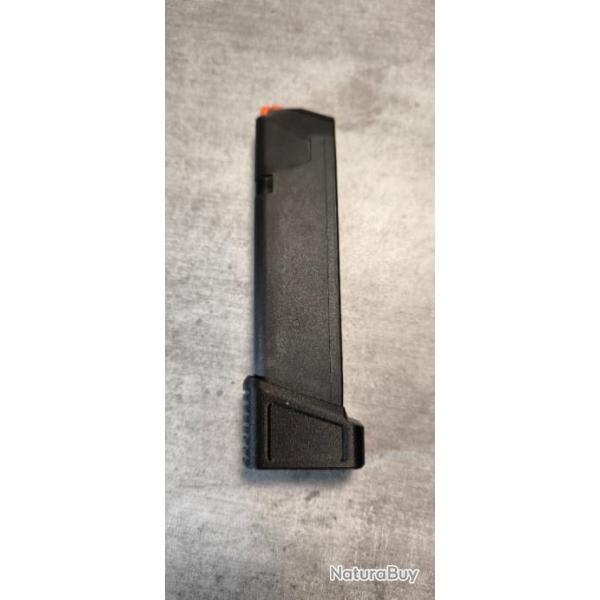 Extension de chargeur +3 pour chargeur Glock 17/19 - 9x19mm - Gen3/4/5 - Impression 3D (ASA-CF)