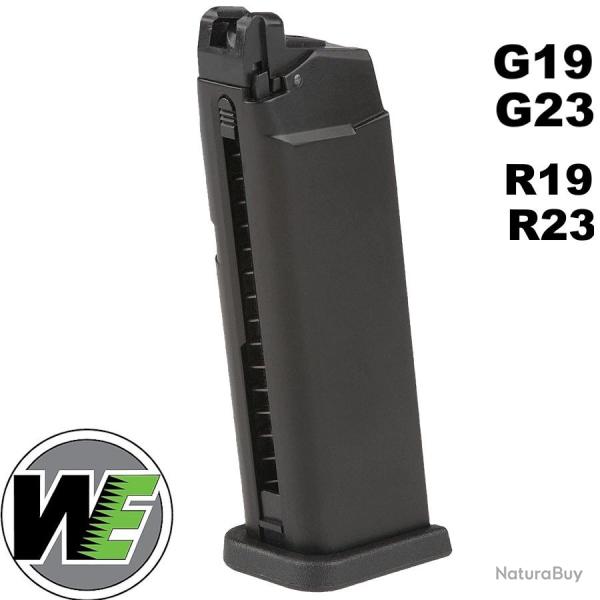 Chargeur G19 et R19 WE Airsoft 23 billes Gaz