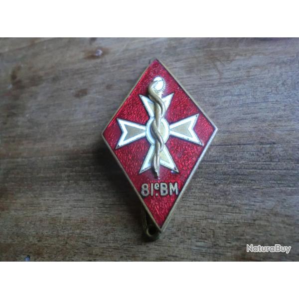 insigne 81eme  B M  bataillon m�dical   / drago paris