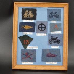 ENSEMBLE INSIGNES TISSU FRANCE 14 18 REGIMENTS CHARS AUTO MOTO & VELO Reglo France 1ere GM Tr&egrave;s bon 