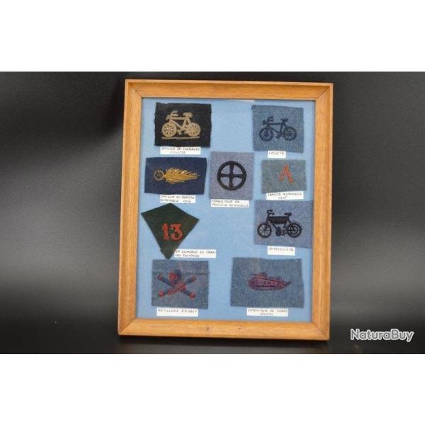 ENSEMBLE INSIGNES TISSU FRANCE 14 18 REGIMENTS CHARS AUTO MOTO & VELO Reglo France 1ere GM Tr�s bon 