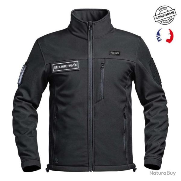 Veste Softshell S�CU ONE flap S�curit� Priv�e noir Noir