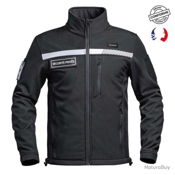 Veste Softshell S�CU ONE HV TAPE S�curit� Priv�e noir Noir
