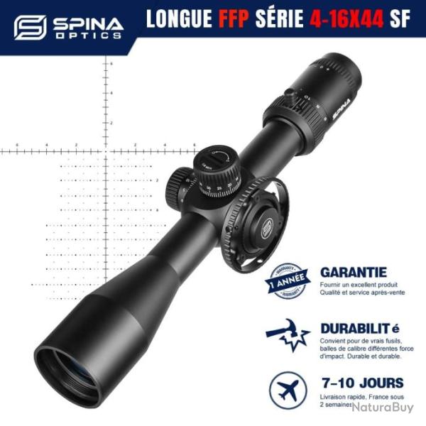 SPINA OPTICS Lunette de vis�e HD 4-16x44 FFP 11mm bas