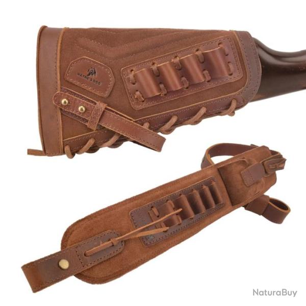 WAYNE'S DOG-Couverture de crosse de fusil en cuir -Brown Right .308