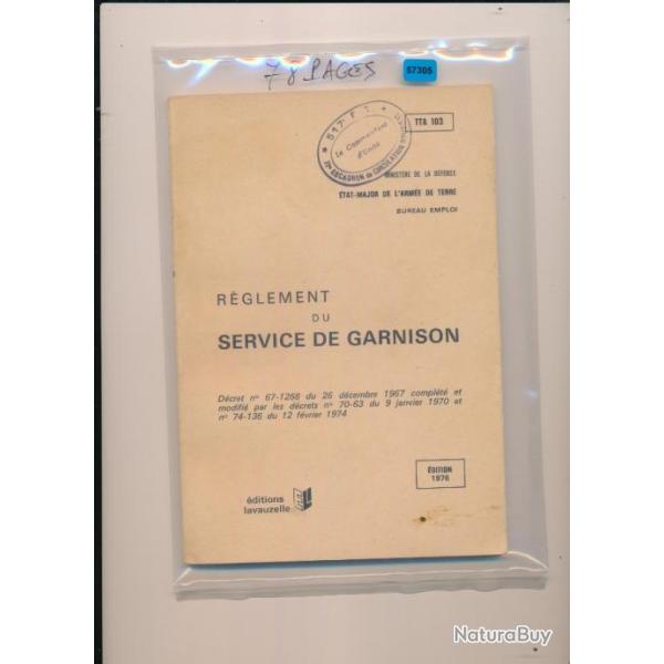 Manuel instruction  MANUEL Service de Garnison