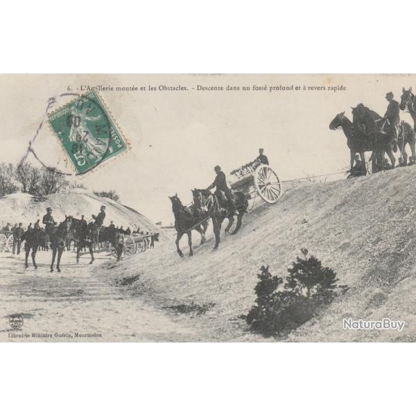 CPA  Artillerie mont�e obstacles descente un foss� profond � rapide
