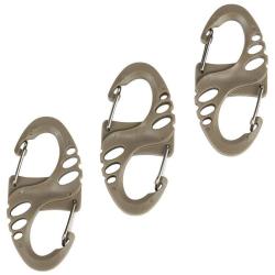 Mousqueton porte-cl&eacute;s Fosco Mini Carabiner coyote (lot de 3)