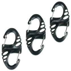 Mousqueton porte-cl&eacute;s Fosco Mini Carabiner noir (lot de 3)