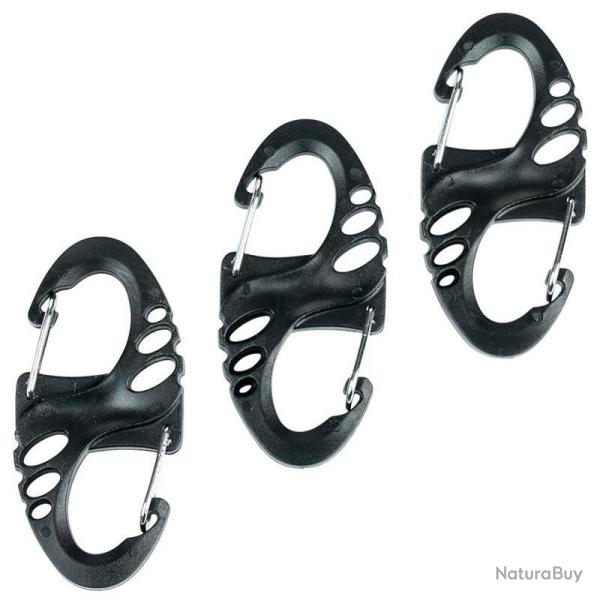 Mousqueton porte-cl�s Fosco Mini Carabiner Black noir (lot de 3)