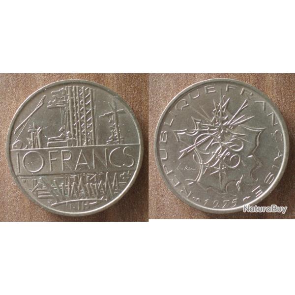 France 10 Francs 1975 NEUVE  Industrie Electrique Piece Mathieu Franc Frs Frc Frcs