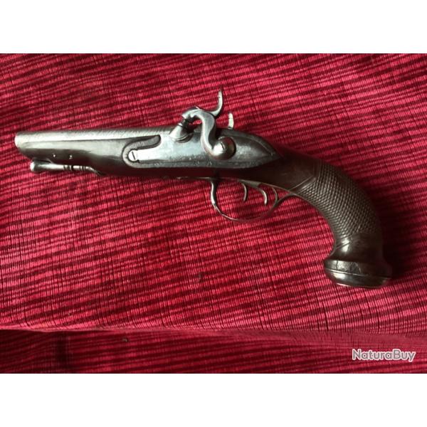 Pistolet double canons 18 me siecle transform en 1840.