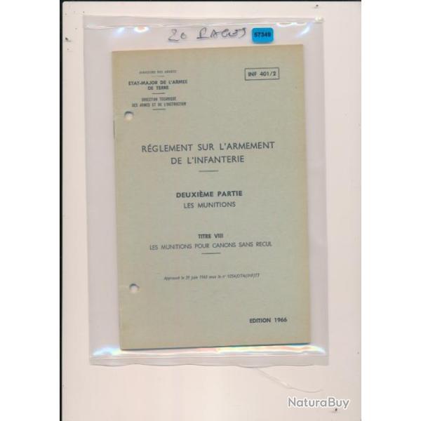 Manuel instruction NOTICE LES MUNITIONS DE CANON SANS RECUL