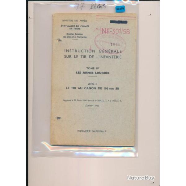 Manuel instruction NOTICE LE TIR AU CANON DE 106 Sans Recul