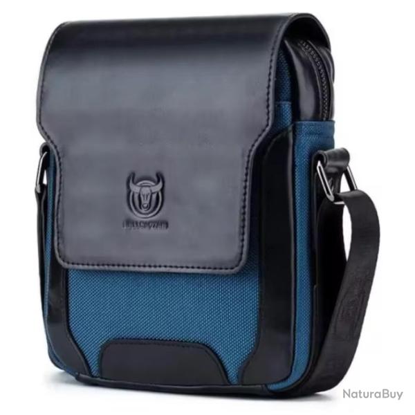 Sacoche � Bandouli�re D�contract�e en cuir Sac �l�gant Pratique Noir