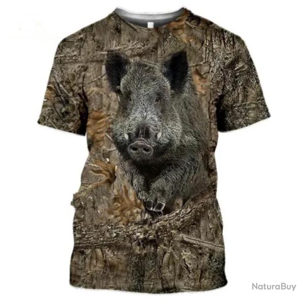 Tee-shirt chasse sanglier au choix ! taille s � 2xl