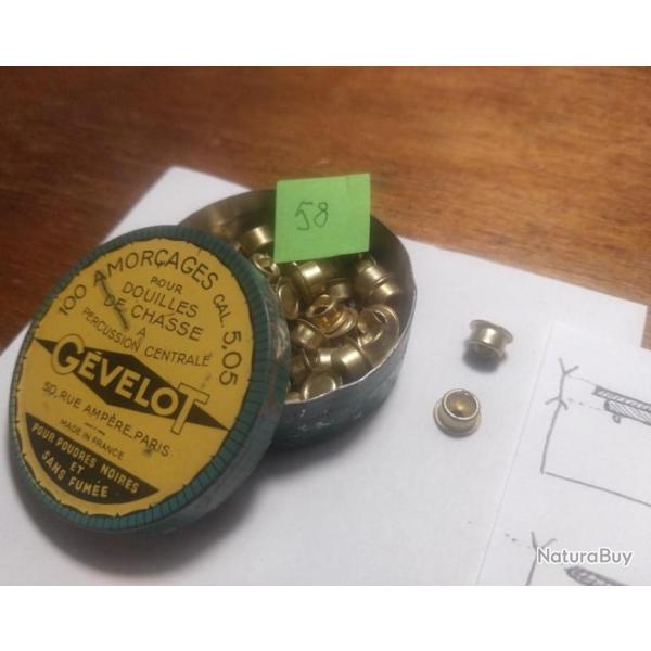 Bo�te d'amorces de chasse 5,5 mm - Gevelot jaune.