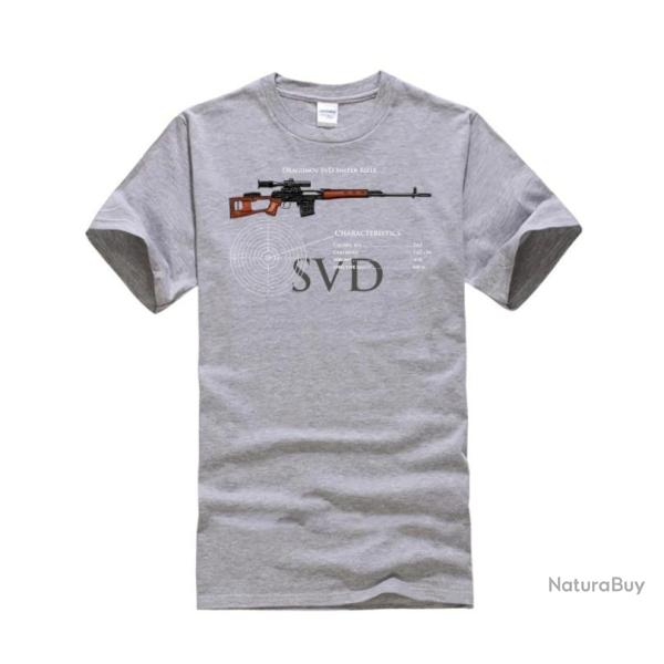 T-shirt SVD Dragunov caract�ristique couleur homme - Gris clair