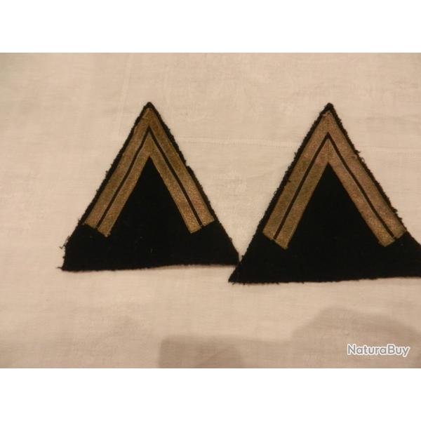 ancienne paire d'insignes de manches galons grades gendarmerie