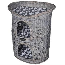 Arbre/maison 2 niveau x &agrave; chat avec coussin Saule gris 02_0022785