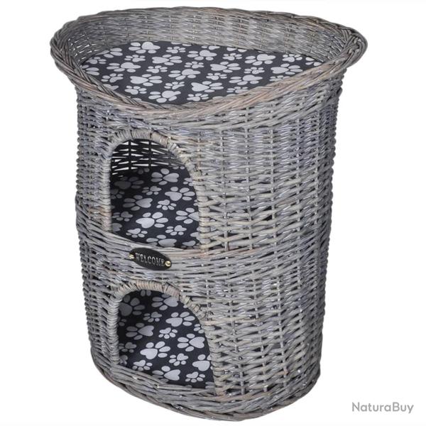 Arbre/maison 2 niveau x � chat avec coussin Saule gris 02_0022785